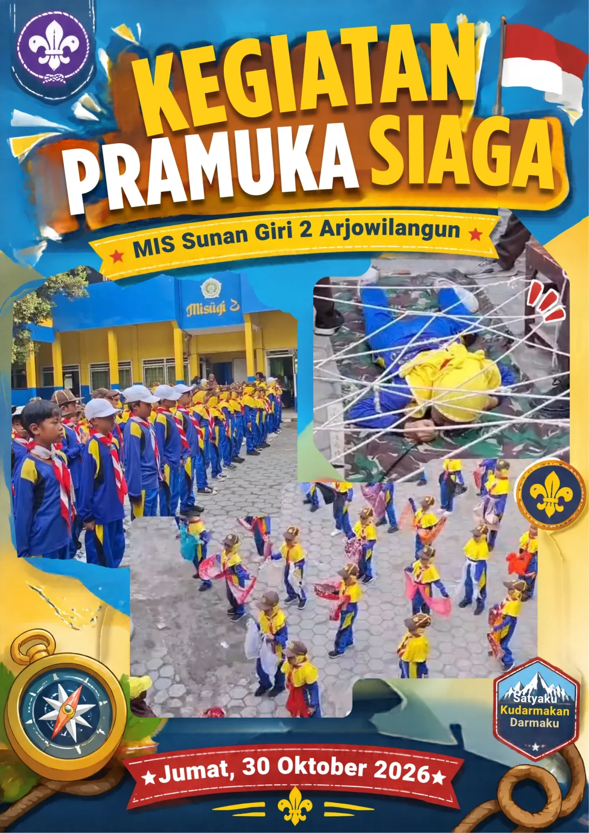 Keceriaan dan Ketangkasan Siswa MI Sunan Giri 02 Arjowilangun dalam Kegiatan Pramuka Siaga